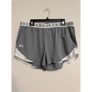 UNDER ARMOUR PLAY UP 3.0 WOMENS SHORTS GRAY XXL 2XL Loose Heatgear UA